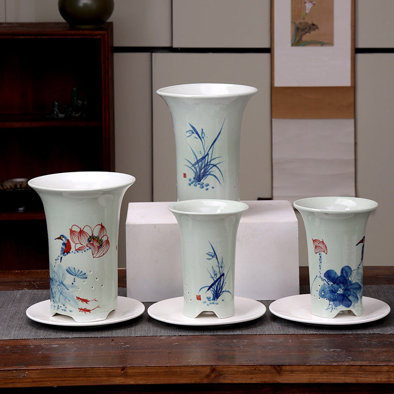 Amberloom Hand-Painted Ceramic Planter