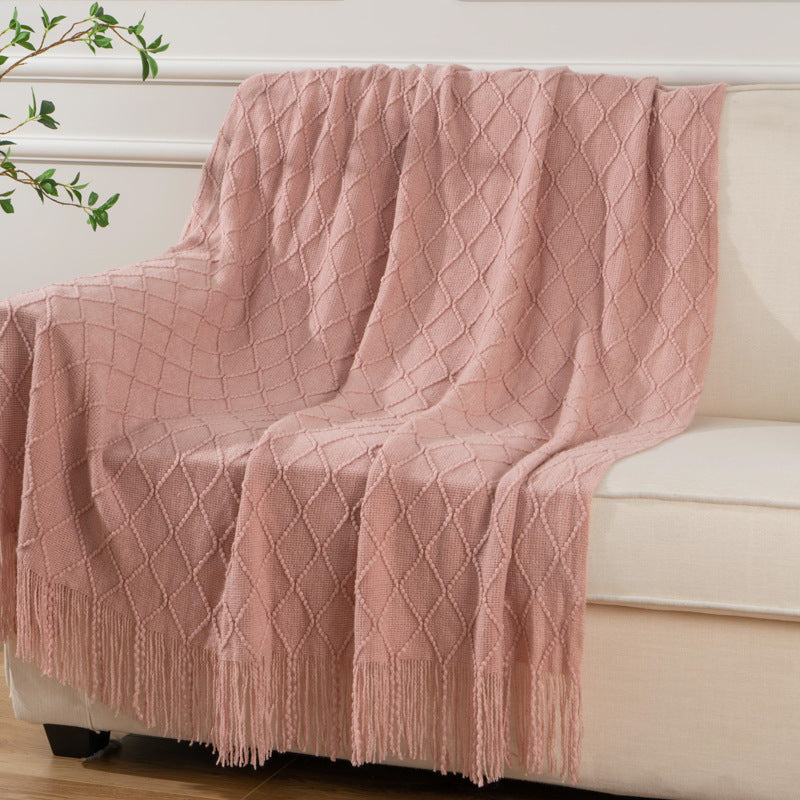 Amberloom Knitted Tassel Throw