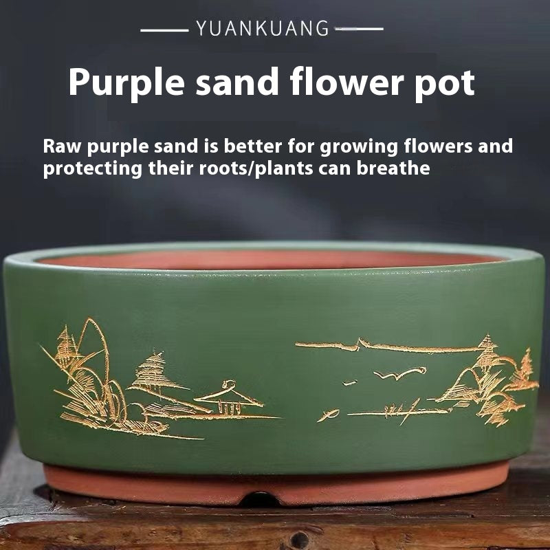 Amberloom Purple Sand Bonsai Pot
